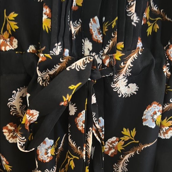 Banana Republic Blue and Orange Long Sleeve V-Neck Dress - Picture 4 of 5